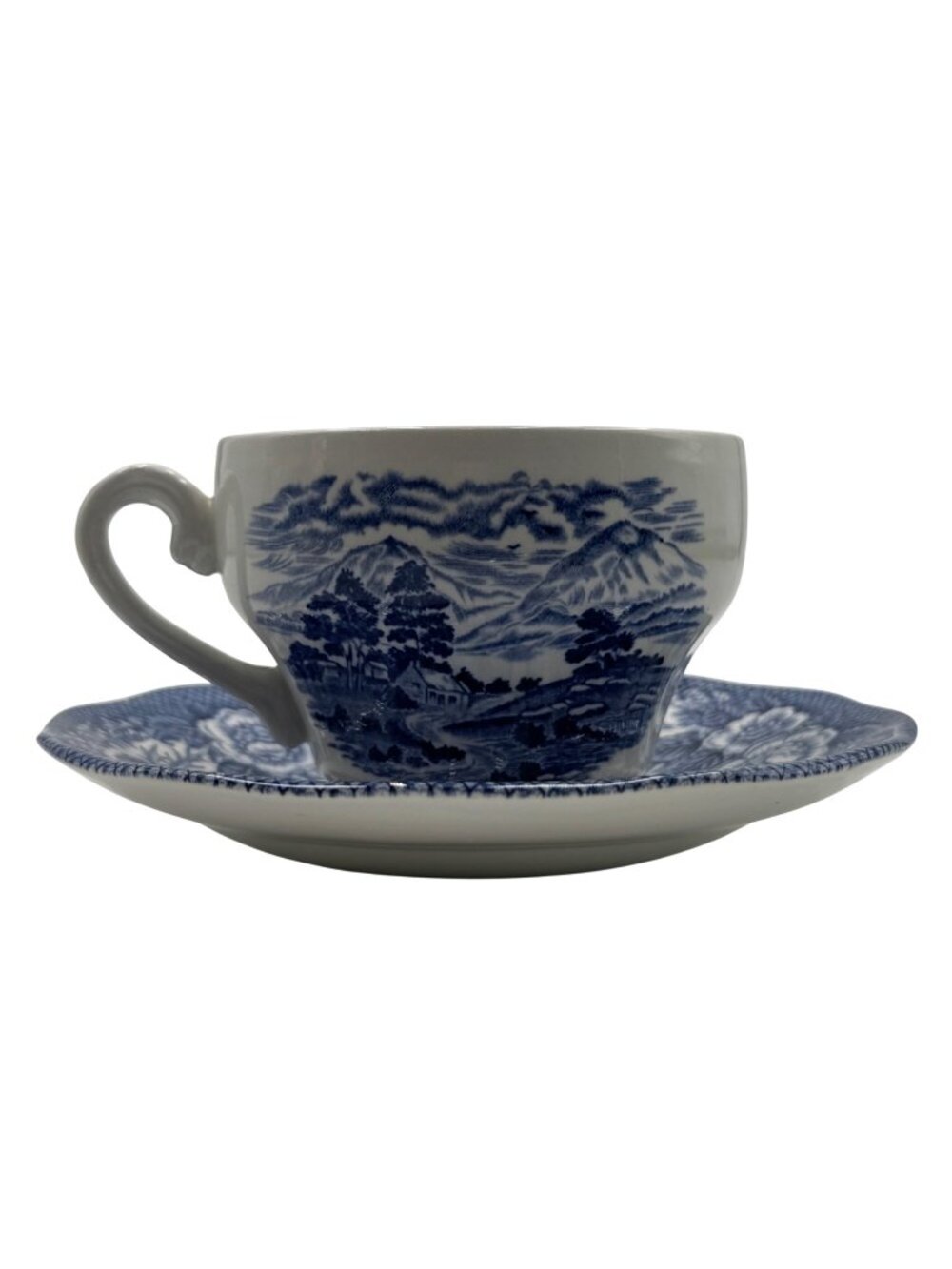 Vintage Royal Warwick "Lochs Of Scotland-Loch Duich" Blue Transferware Tea Cup